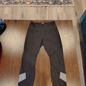 Avia Black Leggings with Silver Mesh Detail